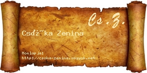Csóka Zenina névjegykártya